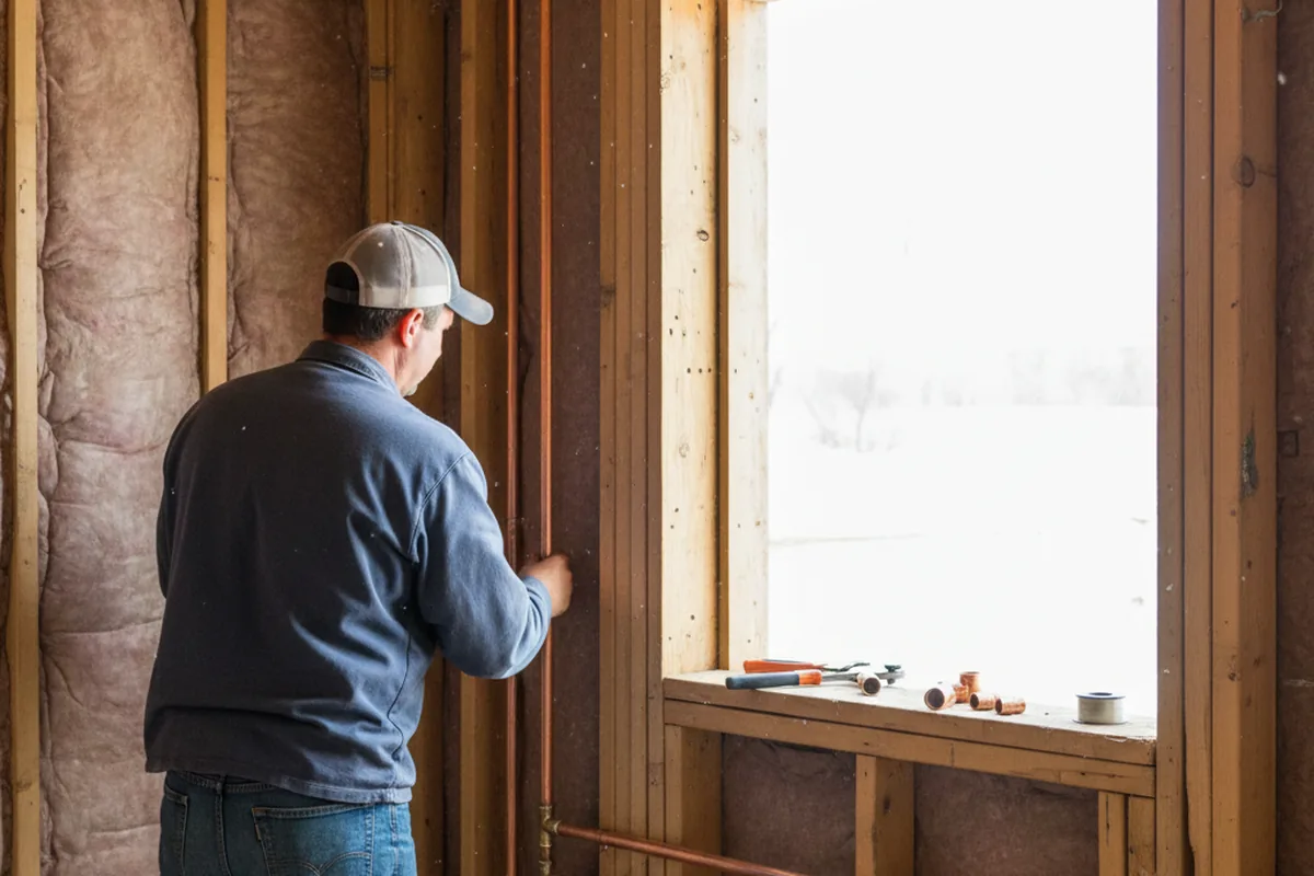 Licensed plumber running new copper supply lines in a Webb City home