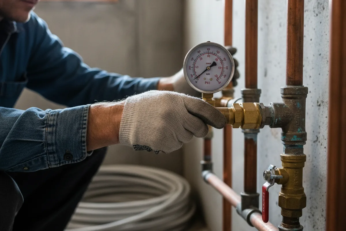 Pressure testing a repaired line during Water Line Repair in Webb City